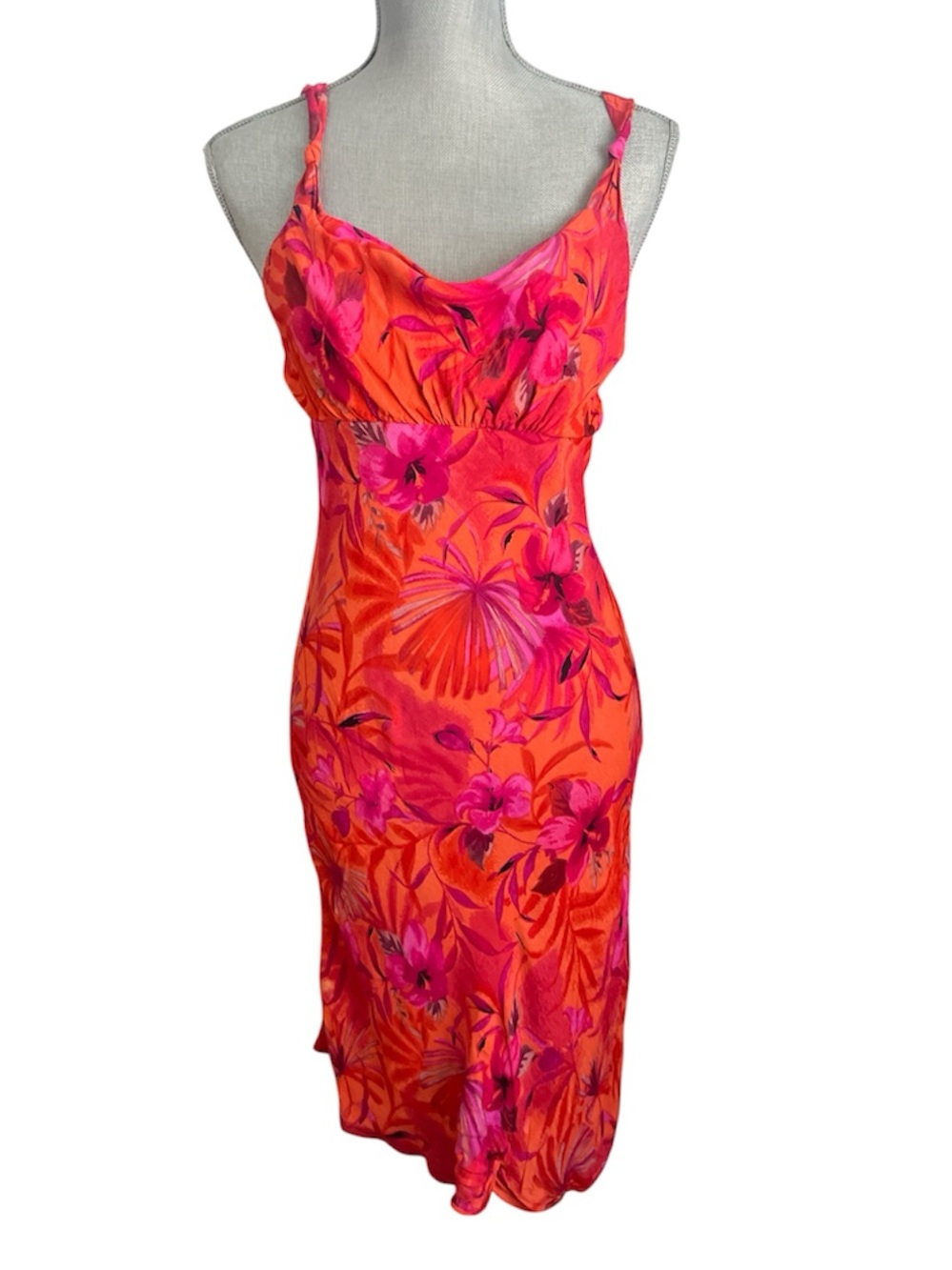 Y2K Her Style Tropical Orange Dress